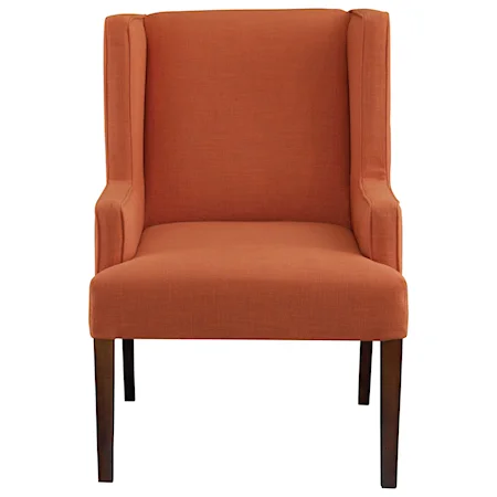 Transitional Winged Arm Chair with Tapered Legs